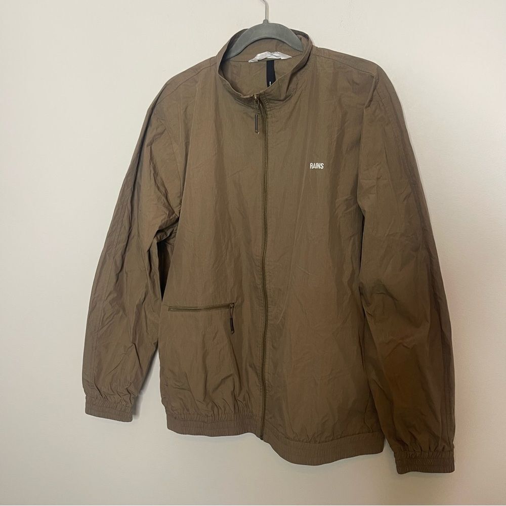$125 RAINS WOVEN JACKET in Wood Size Large - Picture 4 of 9